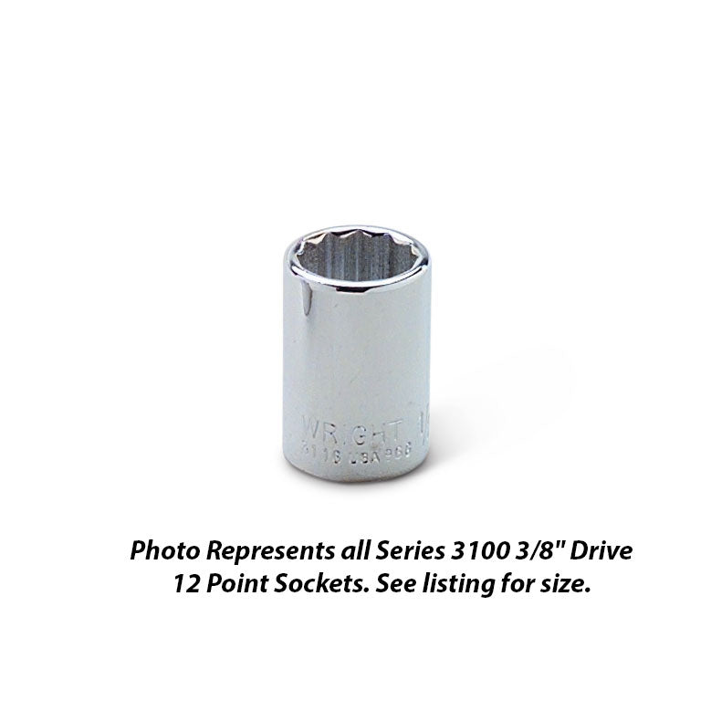 Wright Tool 3112 3/8" Drive 12 Point Standard Socket 3/8"