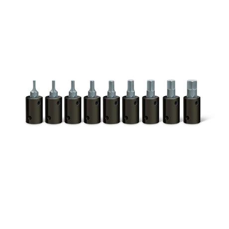 Wright Tool 363 3/8" Drive 9 Piece Hex Bit Sockets w Bit Set, 2mm - 10mm