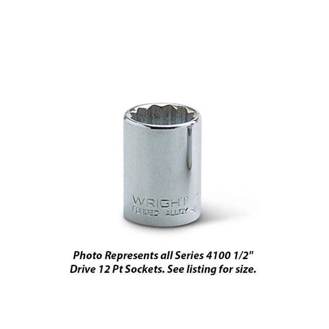 Wright Tool 4138 1/2" Drive 12 Point Standard Socket 1-3/16"