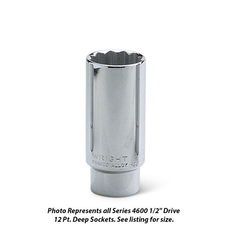 Wright Tool 4612 1/2" Drive 12 Point Deep Socket 3/8"