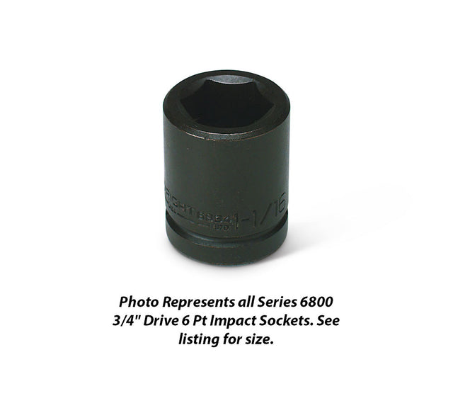 Wright Tool 6858 3/4" Drive 6 Point Standard Impact Socket 1-13/16"