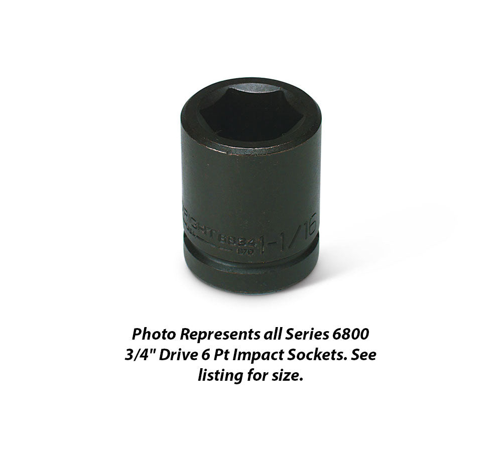 Wright Tool 6848 3/4" Drive 6 Point Standard Impact Socket 1-1/2"