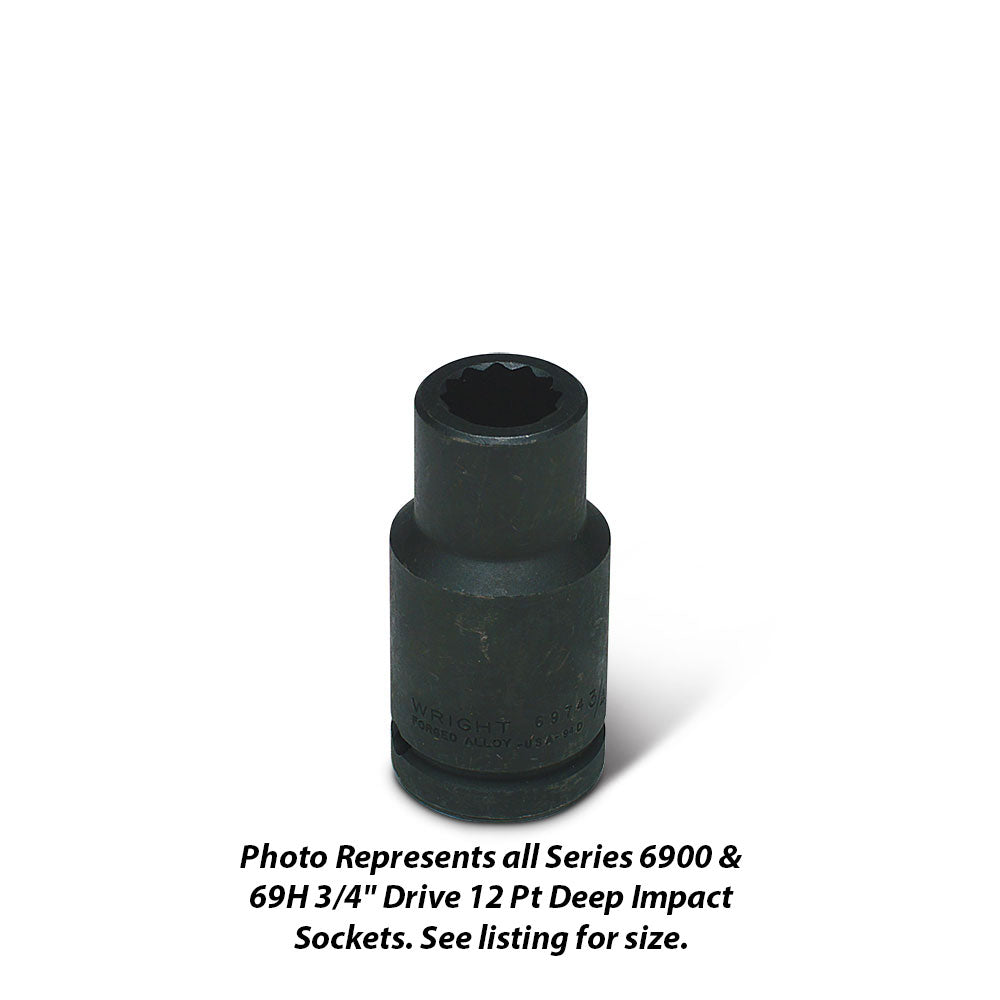 Wright Tool 6980 3/4" Drive 12 Point Deep Impact Socket 15/16"