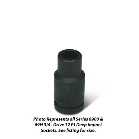 Wright Tool 6982 3/4" Drive 12 Point Deep Impact Socket 1"