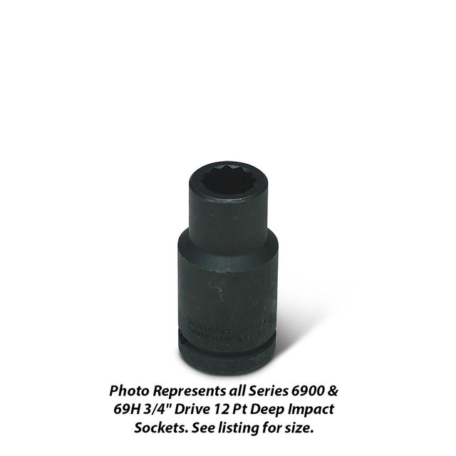 Wright Tool 6976 3/4" Drive 12 Point Deep Impact Socket 13/16"