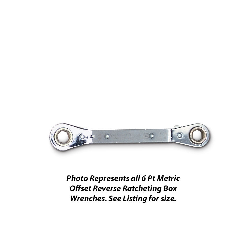 Wright Tool 9432 Offset Reverse Ratcheting Box Wrench 6 Point - 9mm x 10mm