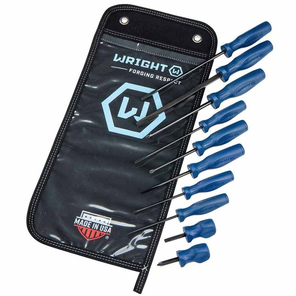 Wright Tool 9476 Phillips & Slotted Screwdriver 10 Piece Set w Pouch - 2
