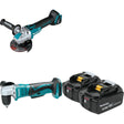 Makita XAD02Z 18V LXT Li-Ion 3/8" Angle Drill W/ XAG25Z 4-1/2" / 5" and BL1850B-2 5.0Ah Battery