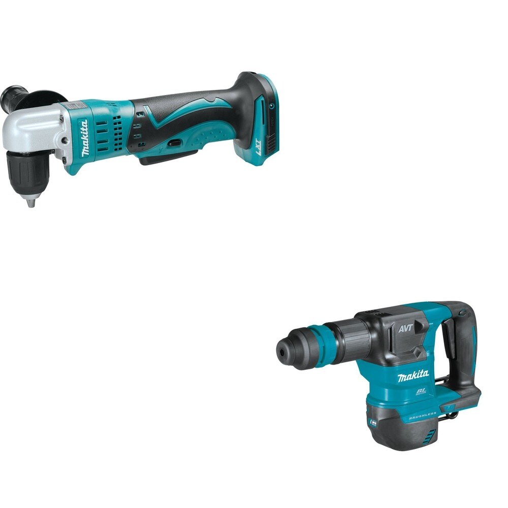 Makita XAD02Z 3/8" Angle Drill W/ XKH01Z 18V LXT AVT Power Scraper, accepts SDS-PLUS, Tool Only