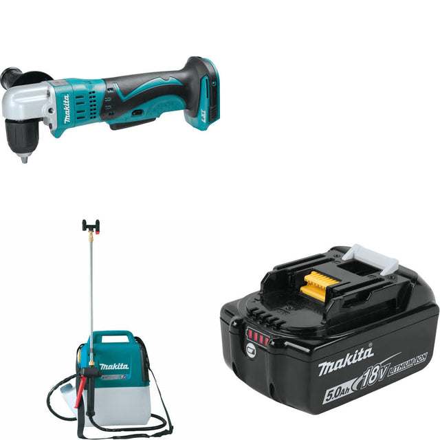 Makita XAD02Z 18V LXT Angle Drill, Bare W/ XSU03Z 18V Sprayer & FREE Battery