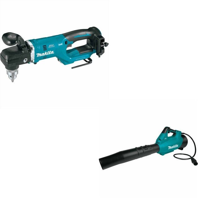 Makita XAD05Z 1/2" Right Angle Drill W/ CBU01Z 36V Brushless Blower, Connector Cable, Tool Only