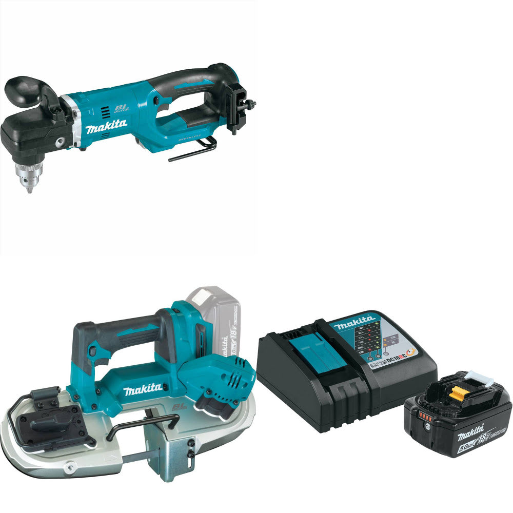 Makita XAD05Z 18V LXT Angle Drill W/ XBP04Z 18V Band Saw & FREE Starter Pack