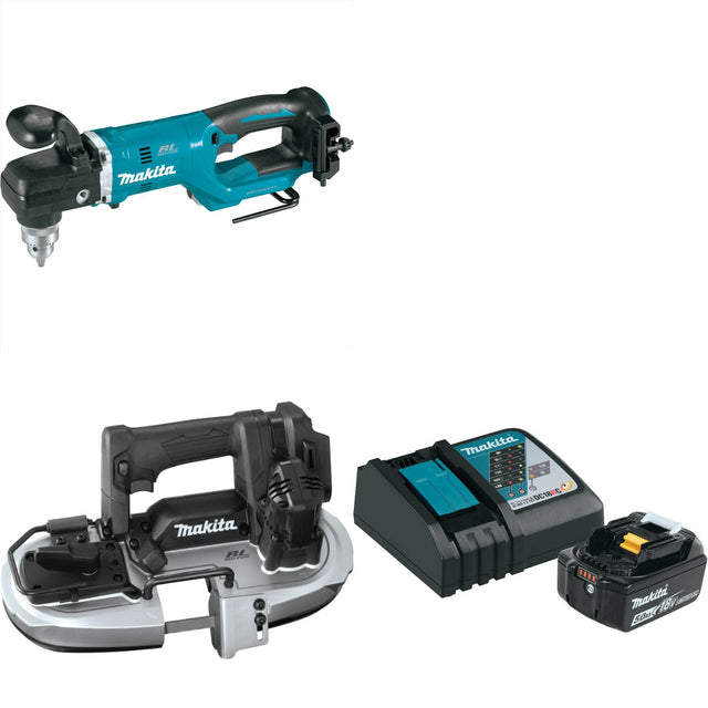 Makita XAD05Z 18V LXT Angle Drill W/ XBP05ZB 18V Band Saw & FREE Starter Pack