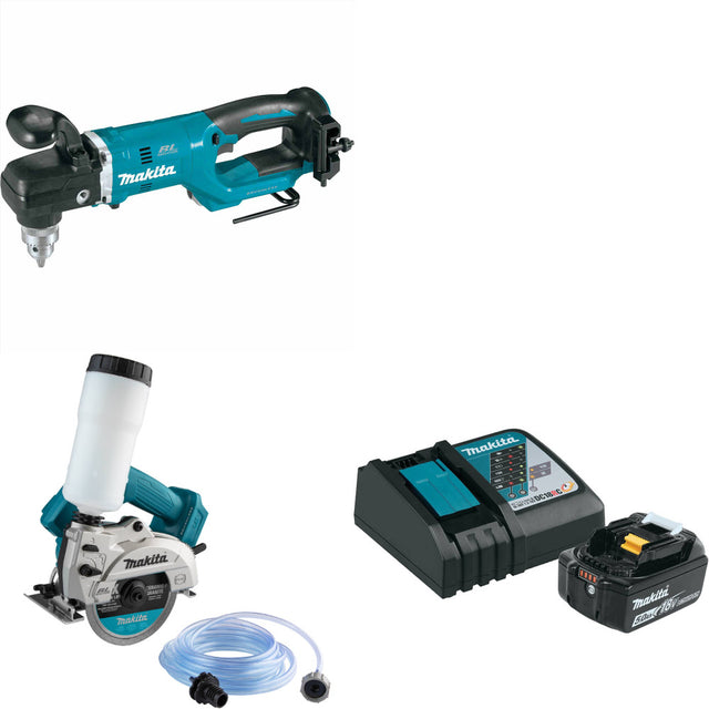 Makita XAD05Z 18V LXT 1/2" Angle Drill W/ XCC01Z 18V Saw & FREE Starter Pack