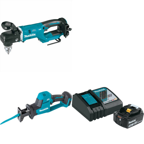 Makita XAD05Z 18V LXT Angle Drill W/ XRJ08Z 18V Recip Saw & FREE Starter Pack