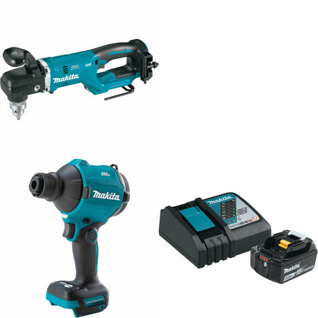 Makita XAD05Z 18V LXT Angle Drill W/ XSA01Z Blower/Inflator & FREE Starter Pack