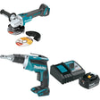 Makita XAG04Z 18V LXT Grinder W/ XSF03Z 18V Screwdriver & FREE Starter Pack