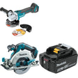 Makita XAG04Z Angle Grinder Kit W/ XSH03Z Circular Saw and FREE BL1850B Battery