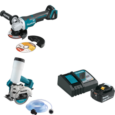 Makita XAG11Z 18V Cut-Off/Angle Grinder W/ XCC01Z 18V Saw & FREE Starter Pack