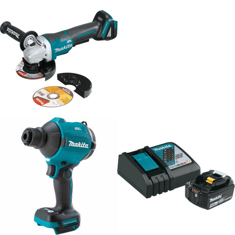 Makita XAG11Z Cut-Off/Angle Grinder W/ XSA01Z Blower/Inflator & FREE Starter Pk