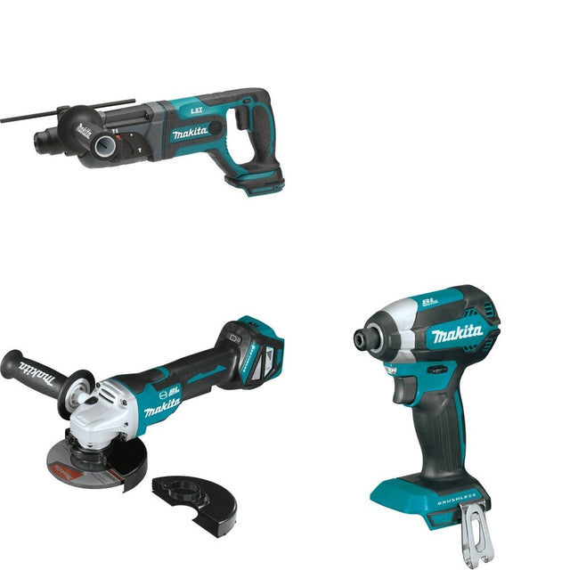 Makita XAG20Z Cut-Off/Angle Grinder W/ XRH04Z Rotary Hammer and FREE XDT13Z Impact Driver