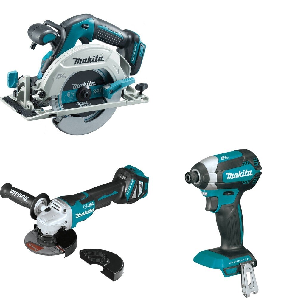 Makita XAG20Z Cut-Off/Angle Grinder W/ XSH03Z Circular Saw and FREE XDT13Z Impact Driver
