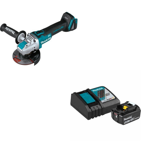 Makita XAG25Z 4-1/2" / 5" X-LOCK Angle Grinder W/ ADBL1840BDC1 Battery and Charger Starter Pack