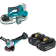 Makita XAG25Z 4-1/2" W/ XBP04Z Band Saw and BL1850B-2 18V LXT Lithium-Ion 5.0Ah Battery, 2 Pack