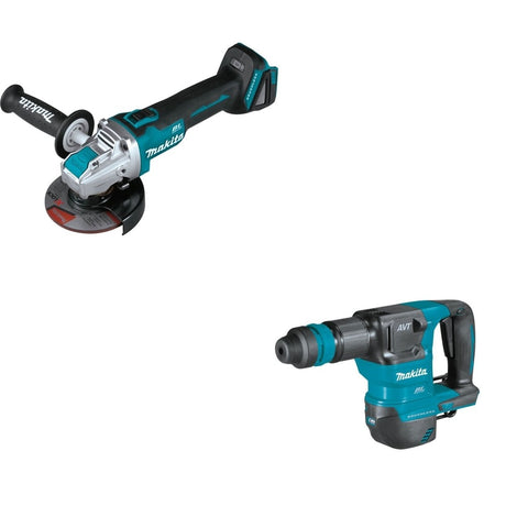 Makita XAG25Z 18V LXT 4-1/2" / 5" X-LOCK Angle Grinder, with AFT W/ XKH01Z AVT Power Scraper