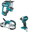 Makita XBP02Z Portable Band Saw W/ XDS01Z Cut-Out Saw and FREE XDT13Z Impact Driver