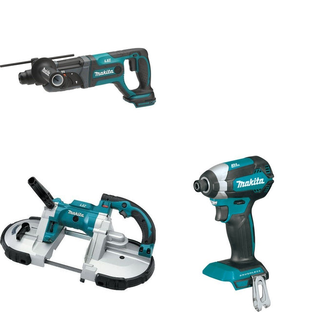 Makita XBP02Z Portable Band Saw W/ XRH04Z Rotary Hammer and FREE XDT13Z Impact Driver
