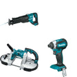Makita XBP02Z Portable Band Saw W/ XRJ05Z Recipro Saw and FREE XDT13Z Impact Driver