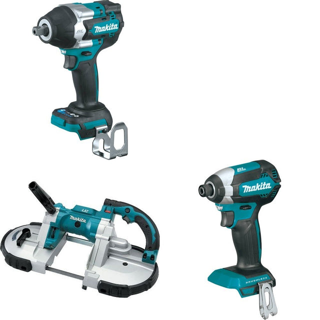 Makita XBP02Z Portable Band Saw W/ XWT18Z Impact Wrench and FREE XDT13Z Impact Driver