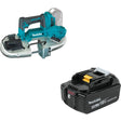 Makita XBP04Z 18V LXT Band Saw, Tool Only W/ BL1840B 18V LXT Lithium-Ion 4.0Ah Battery