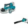 Makita XBP04Z 18V LXT Band Saw, Tool Only W/ CBU01Z 36V Brushless Blower, Connector Cable