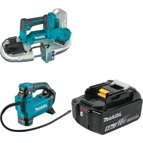 Makita XBP04Z 18V LXT Band Saw Kit W/ DMP181ZX Inflator and FREE BL1850B Battery
