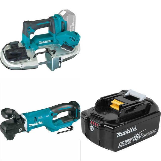 Makita XBP04Z Band Saw Kit W/ XAD06Z Right Angle Drill and FREE BL1850B Battery