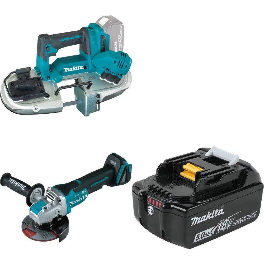 Makita XBP04Z Band Saw Kit W/ XAG26Z X-LOCK Grinder and FREE BL1850B Battery
