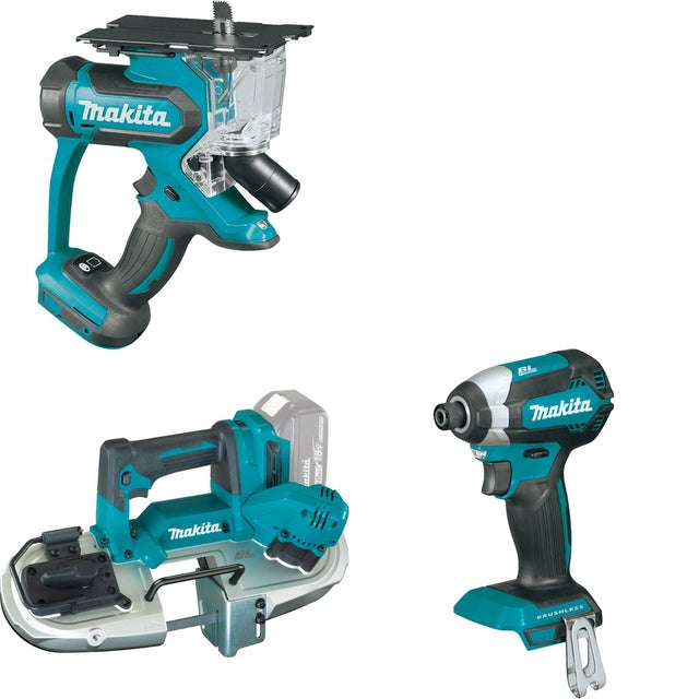 Makita XBP04Z Compact Band Saw W/ XDS01Z Cut-Out Saw and FREE XDT13Z Impact Driver