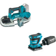Makita XBP04Z Band Saw W/ XOB02Z 18V LXT Lithium-Ion Cordless 1/4 Sheet Finishing Sander