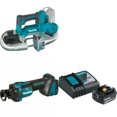 Makita XBP04Z 18V LXT Band Saw W/ XOC02Z 18V Cut-Out Tool & FREE Starter Pack