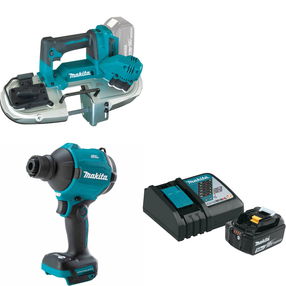 Makita XBP04Z 18V LXT Band Saw W/ XSA01Z Blower/Inflator & FREE Starter Pack