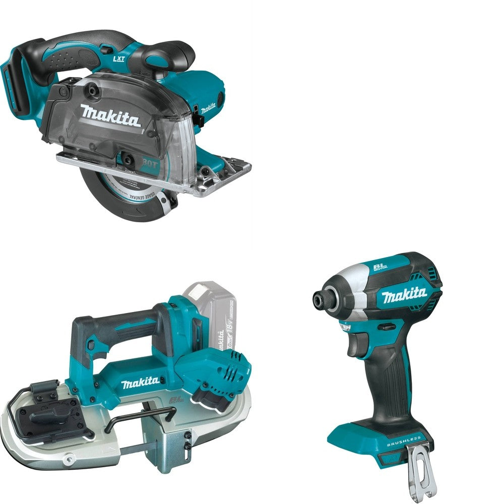 Makita XBP04Z Compact Band Saw W/ XSC03Z Metal Cutting Saw and FREE XDT13Z Impact Driver