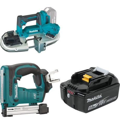 Makita Band Saw Kit W/ Crown Stapler and FREE 5.0Ah Battery