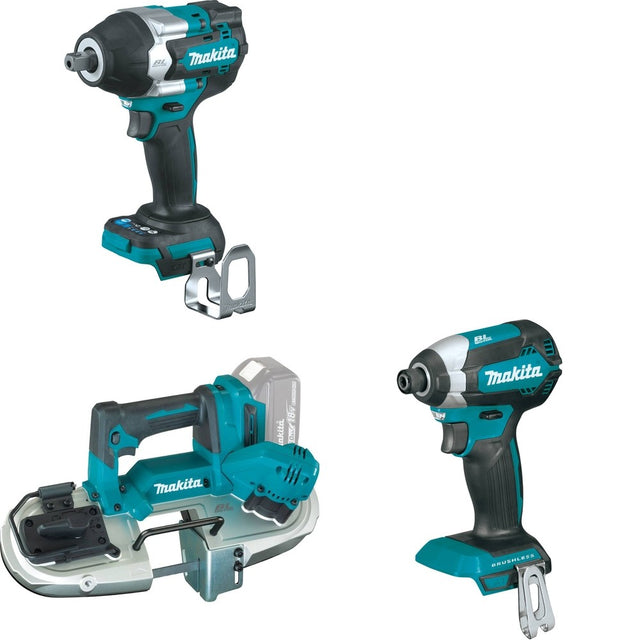Makita XBP04Z Compact Band Saw W/ XWT18Z Impact Wrench and FREE XDT13Z Impact Driver