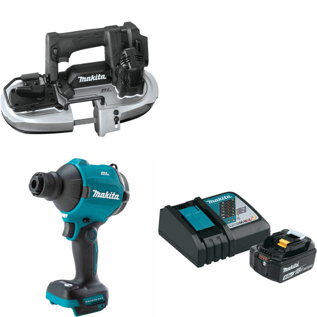 Makita XBP05ZB 18V LXT Band Saw W/ XSA01Z Blower/Inflator & FREE Starter Pack