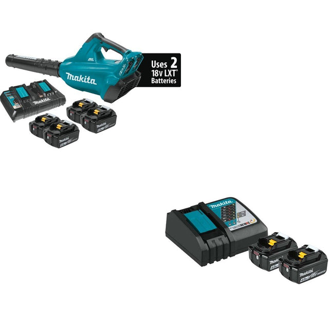 Makita XBU02PT1 18V X2 (36V) LXT Brushless Blower Kit with 4 Batteries W/ BL1840BDC2X Battery
