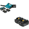 Makita XBU02PT1 Blower Kit W/ BL1850B-2 18V LXT Lithium-Ion 5.0Ah Battery, 2 Pack