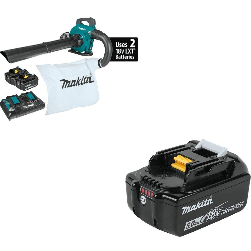 Makita XBU04PTV 36V (18V X2) Blower Kit with Vacuum Attachment Kit W/ FREE BL1850B Battery (5.0Ah)