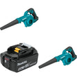 Makita XBU05Z 18V LXT Blower, 2 Pack Kit W/ FREE BL1850B 18V 5.0Ah Battery